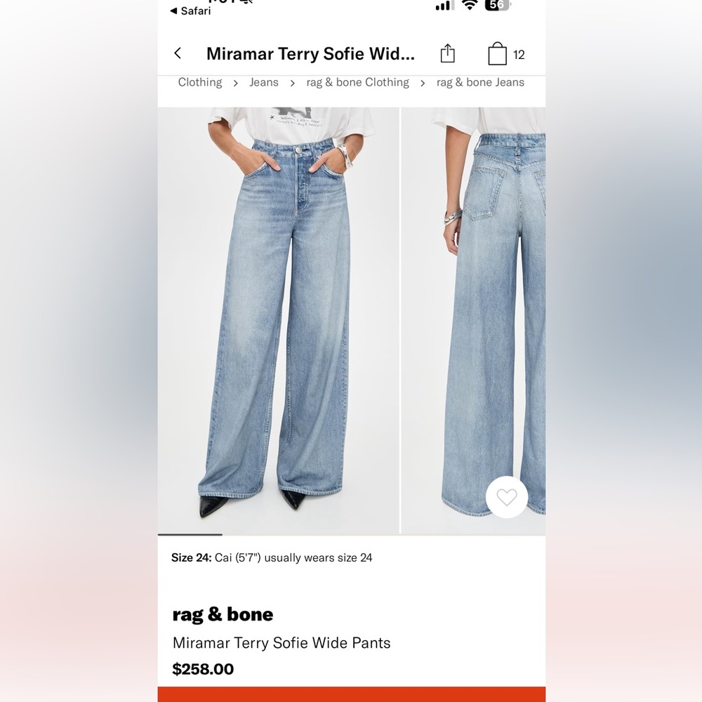 Rag & Bone Miramar Sweatpants Jeans